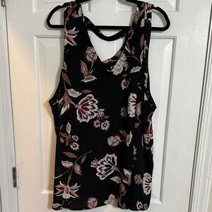 Maurices Black and Pink Floral Tank Top